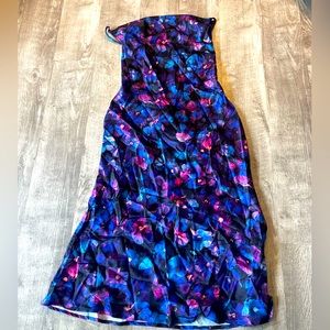 Cider spaghetti strap dress, crisscross backing, purple and black size large